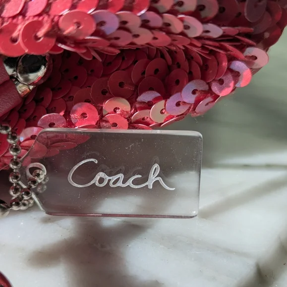 Coach Raspberry Pink Sequin Kisslock Clutch - Limited Edition